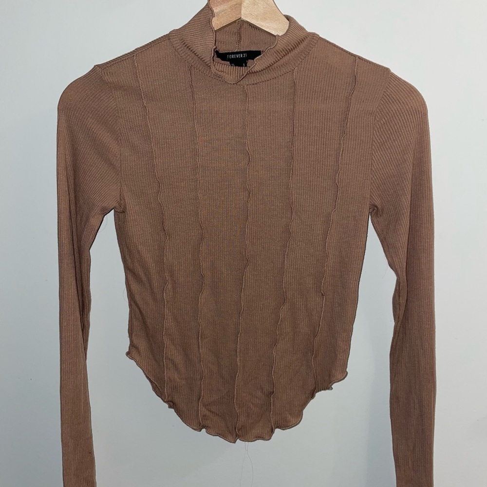 Forever 21 Brown Ribbed Women's Top